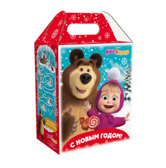 Упаковка новогодняя "Маша и Медведь" 1000 гр 15х9,8х23,5см