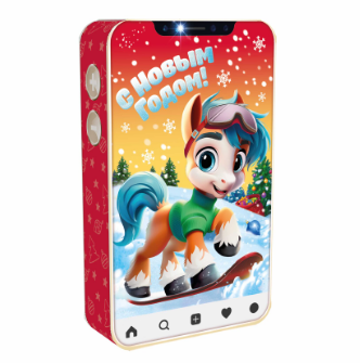 Упаковка новогодняя "Марк и Няша" 500 гр 13х4,5х21,5см