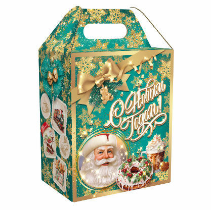 Упаковка новогодняя "Вкус Детства" 1000 гр 15х9,8х23,5см