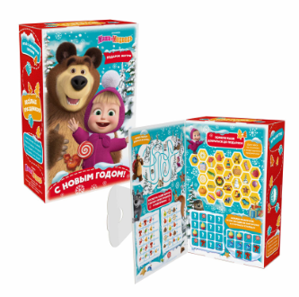 Упаковка новогодняя "Маша и Медведь" 19,5х13,3х14,5см