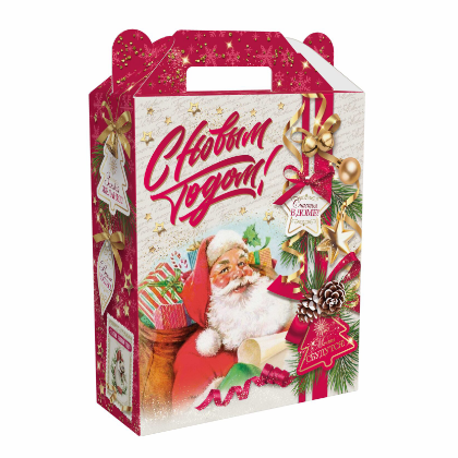 Упаковка новогодняя "Добрые традиции" 900 гр 17х7х25,5см