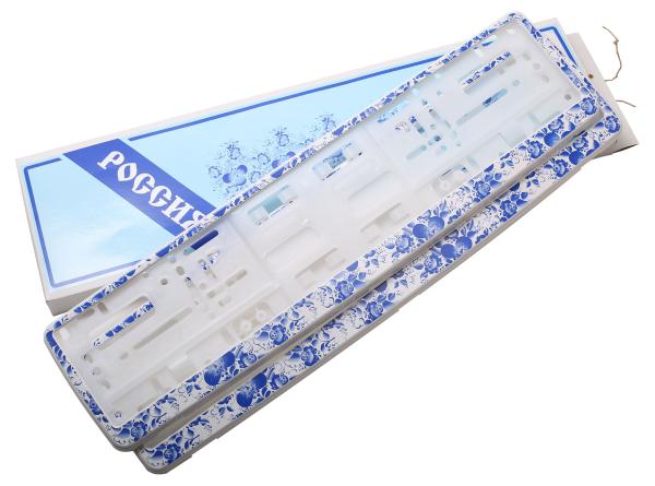 Комплект белых рамок для номера "Русский стиль-Гжель" в подарочной коробке