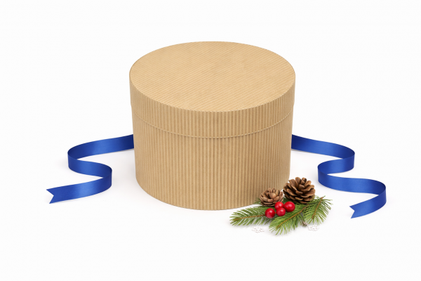 Круглая коробка из рельефного картона 150х175 мм