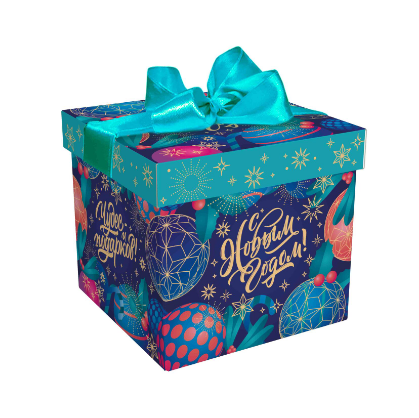 Упаковка новогодняя "Энигма" 1200 гр 15х15х14,5см