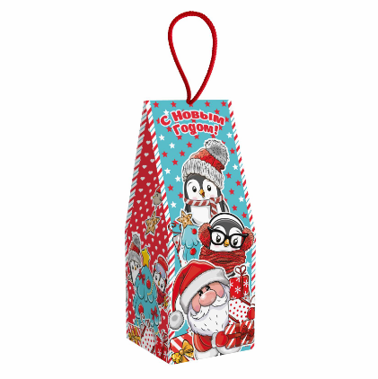 Упаковка новогодняя "Эскимошка" 550 гр 9,5х9,5х25см