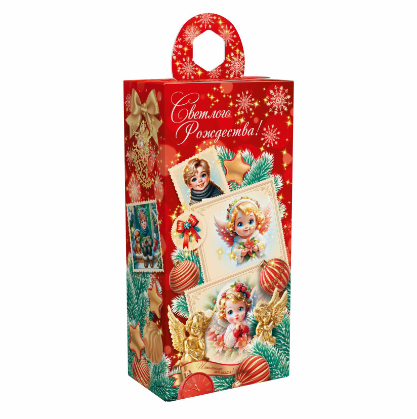 Упаковка новогодняя "Серафимчики" 500 гр 10х6х21см