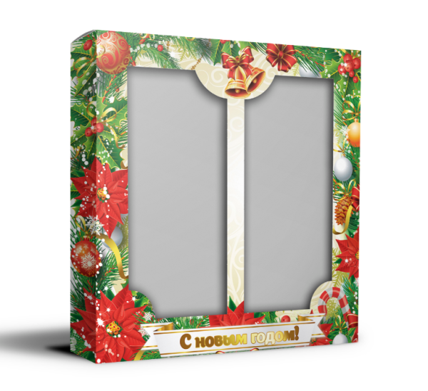 Упаковка с окошком "Новый год идет" 230х20х230 мм