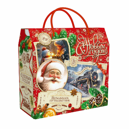 Упаковка новогодняя "Волшебный Экспресс" 1500 гр 23х10х22см