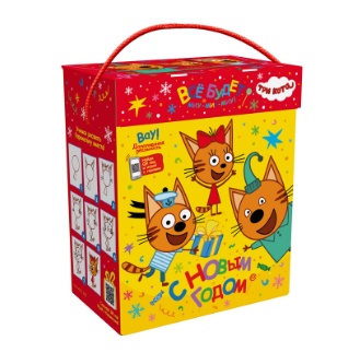 Упаковка новогодняя "Три кота" 19,8х12,1х24,3см