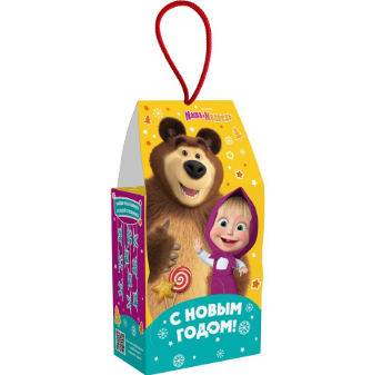 Упаковка новогодняя "Маша и Медведь" 10х5,5х19см