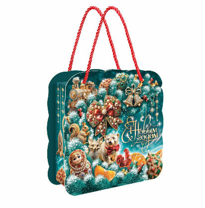 Упаковка новогодняя "Малахит" 1200 гр 18,5х9х21см