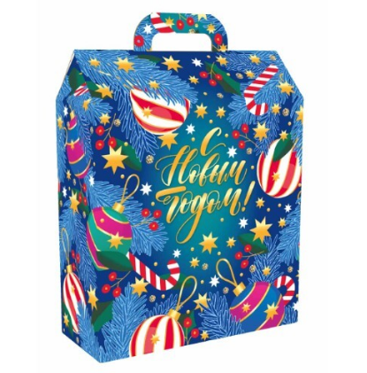 Упаковка новогодняя "Индиго" 4000 гр 35х14,5х43см