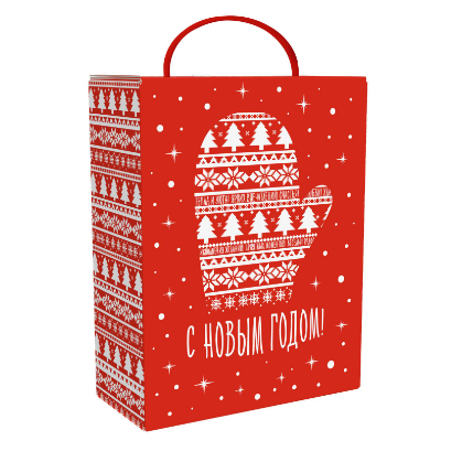 Упаковка новогодняя "Рукавичка" 1000 гр 16,5х7,5х21см