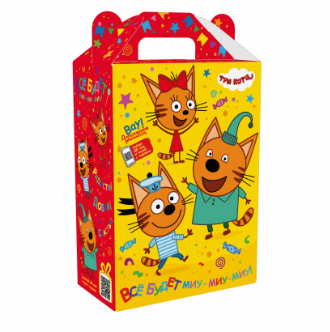 Упаковка новогодняя "Три кота" 2000 гр 18,5х10х30,5см (универсальный)