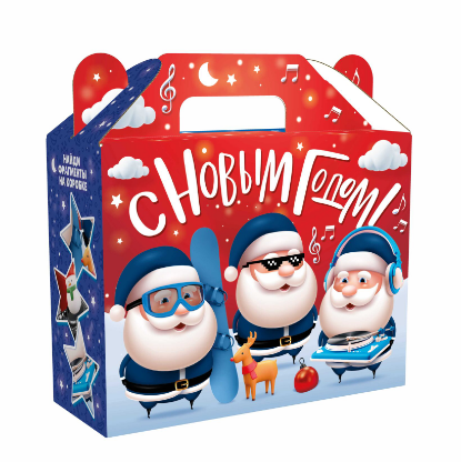 Упаковка новогодняя "Три Мороза" 1200 гр 23х8,5х23 см