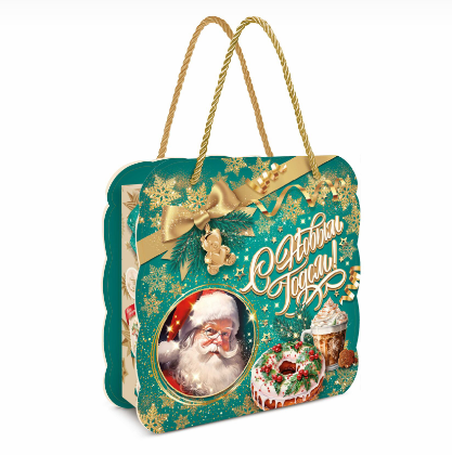 Упаковка новогодняя "Вкус Детства" 1200 гр 18,5х9х21см