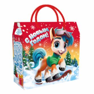 Упаковка новогодняя "Марк и Няша" 1500 гр 23х10х22см