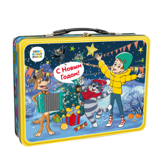 Упаковка новогодняя жестяная "Простоквашино" 1700 гр