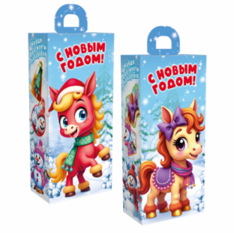 Упаковка новогодняя "Ириска-Сахарок" 500 гр 10х6х21см