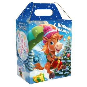 Упаковка новогодняя "И-го-гоша" 1000 гр 15х9,8х23,5см