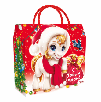 Упаковка новогодняя "Снежок" 1500 гр 23х10х22см