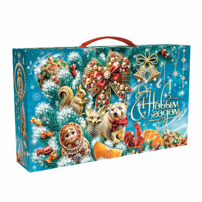 Упаковка новогодняя "МалаХит" 25х5х15см