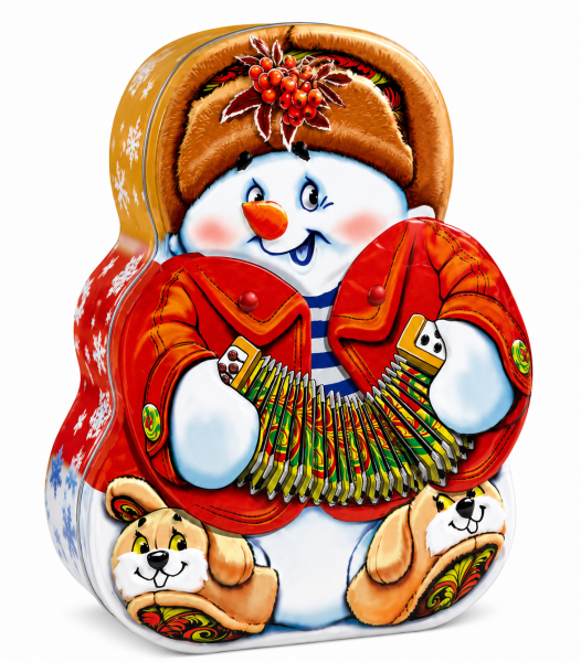 Новогодняя упаковка «Снеговичок малый» 400–500 гр 19х14,3х6,5 см