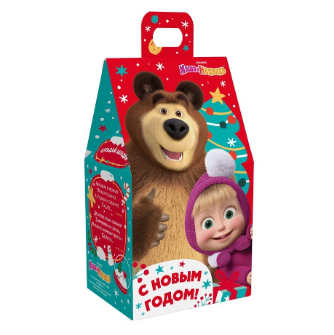 Упаковка новогодняя "Маша и Медведь" 11,3х8,7х20см
