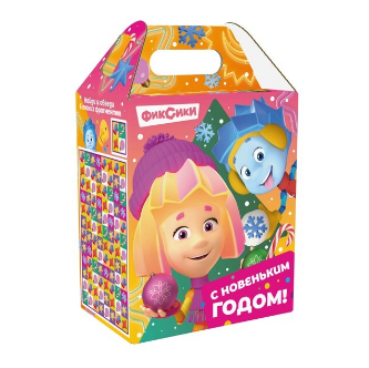 Упаковка новогодняя "Фиксики" 1000 гр 15х9,8х23,5см