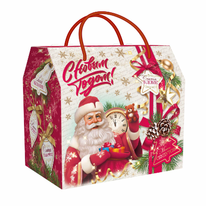 Упаковка новогодняя "Добрые Традиции" 1500 гр 19,5х13х18см