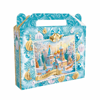 Упаковка новогодняя "Светлый праздник" 1200 гр 23х8,5х23 см