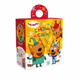 Упаковка новогодняя "Три кота" 300 гр 11х6х12,5см