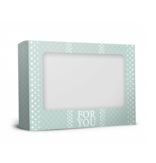 Упаковка с окошком "Для тебя с орнаментом" 305х30х205 мм