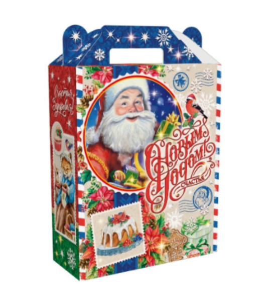 Упаковка новогодняя "В гостях у сказки" 900 гр 11,5х8,5х23см