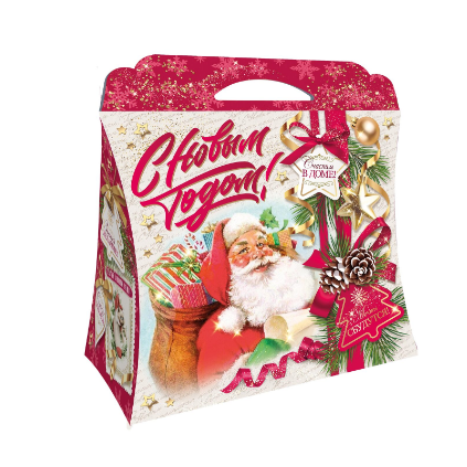 Упаковка новогодняя "Добрые Традиции" 1200 гр  24,3х11,6х21,5см