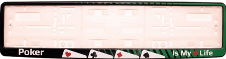 Рамка для номера черная (Покер)