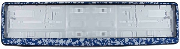 Рамка для номера автомобиля черная "Синие цветы"