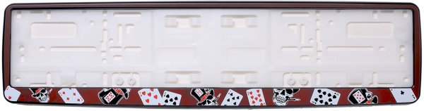 Рамка для номера автомобиля черная "Игральные карты 2"