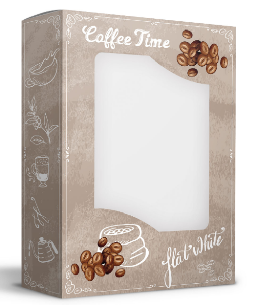 Упаковка с окошком "Время кофе" 180х50х255 мм