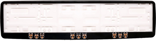 Рамка для номера автомобиля черная "Мудрая сова"