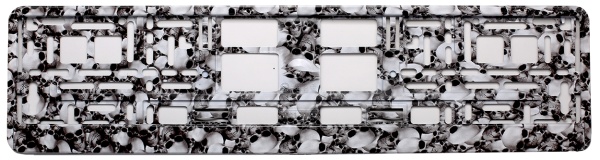 Рамка для номера с декоративной иммерсионной печатью черная "Черепа"