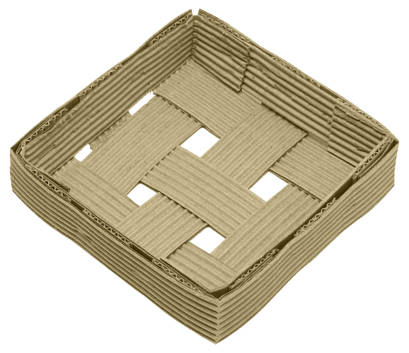 Подарочная коробка "корзинка" из рельефного картона 100х100х25 мм