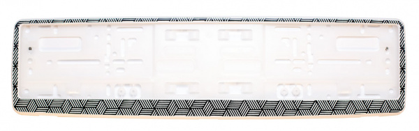 Рамка для номера белая "Геометрический узор"