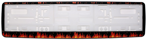 Рамка для номера автомобиля черная "Пламя" Рамка для номера автомобиля черная "Пламя"