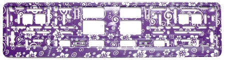 Рамка для номера с декоративной иммерсионной печатью фиолетовая (Цветы)