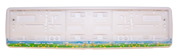 Рамка для номера автомобиля белая "Полевые цветы" Рамка для номера автомобиля белая "Полевые цветы"