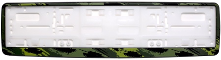 Рамка для номера черная (Зеленый камуфляж танки)