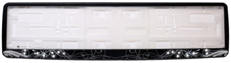 Рамка для номера черная (АР-Деко) с кристаллами Swarovski