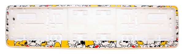 Рамка для номера автомобиля белая "Собачки"