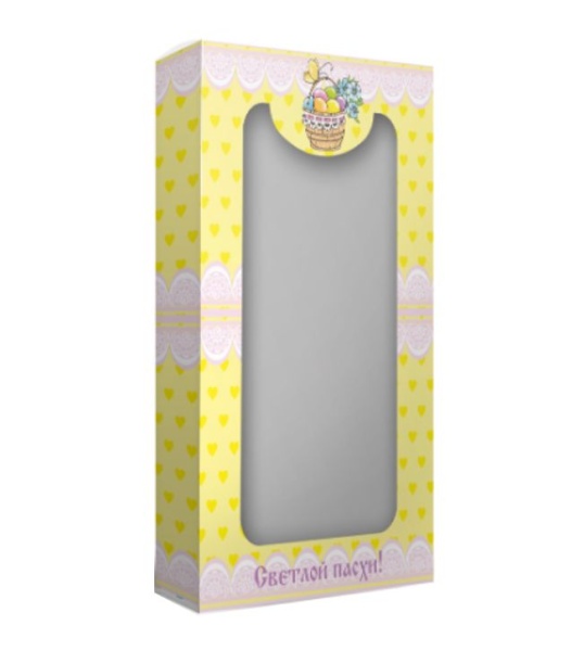 Упаковка с окошком «Пасхальная желтая» 120х20х190 мм